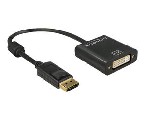Delock Adapter DisplayPort 1.2 Stecker> DVI Buchse 4K Passiv black 62601