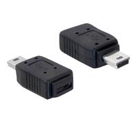 DeLock - Adattatore USB da connettore mini femmina tipo A + B a maschio USB 2.0 tipo A, Mini-USB > Micro USB, nero, 1