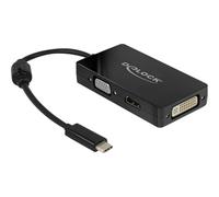 Delock Adapter USB Type-C Stecker> VGA HDMI DVI Buchse black Ad 63925