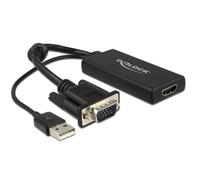 DeLock Adaptor VGA + Audio to HDMI with Cable Black