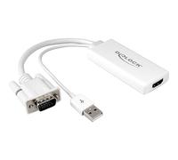 DELOCK 62460 - Adattatore VGA, VGA con audio su presa HDMI/USB A