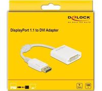 Delock Adattatore DisplayPort 1.1 maschio a DVI femmina passivo bianco NEW