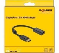 DeLOCK Adattatore DisplayPort 1.2 maschio a HDMI femmina 4K passivo nero (Delock videoadapter - DisplayPort / HD) NEW