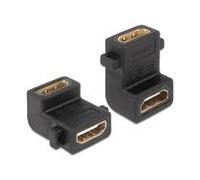 Delock Adattatore HDMI A femmina femmina con connessione a vite angolato di 90