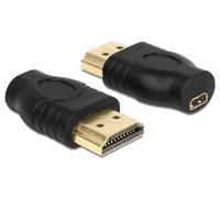 Delock Adattatore HDMI Micro-D Femmina a HDMI-A Maschio Nero