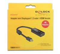 Delock Adattatore mini DisplayPort 12 maschio HDMI femmina 4K nero passivo NEW