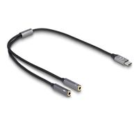 DeLOCK Adattatore per cuffie USB Type-C maschio DAC 24 Bit / 96 kHz Hi-Res a jack stereo 2 x 3,5 mm femmina 3 pin - Nouvo