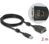 Delock Adattatore USB 2.0 Tipo-A a seriale RS-232 D-Sub 9 pin 2,5 kV isolamento galvanico 2 m NEW