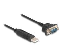 66470 Convertitore USB-RS232 D-Sub 9pin Maschio, USB A-Spina 0,5m DELOCK