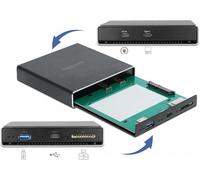Delock Alloggiamento esterno per HDD/SSD SATA da 2,5" con porta USB-C, tipo A aggiuntiva e slot SD