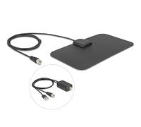 Delock Antenna DAB+ DVB-T2, spina F, 5-25 dB, attiva, omnidirezionale, nero