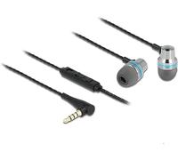 Delock Auricolari in-ear con connettore jack da 3,5 mm, microfono a 4 pin, colore: nero