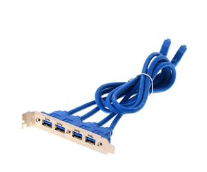 DeLOCK Bracket 4x USB3.0A ext -> 2x Pinheader 19pin int, 82974 (2x Pinheader 19p