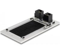 Delock Cable entry with brush and 2 x RJ45 module Cat.6 aluminium
