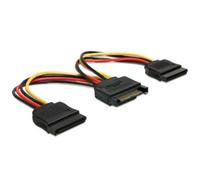 DeLOCK Cable Power SATA 15pin 2x SATA HDD â straight 015 m Delock Adapter SATA Strom 15-pin - 2x SATA gerade NEW