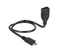 DeLock Cable USB 2.0 Micro B Maschio > USB 2.0 a Femmina OTG shapecable 50 cm