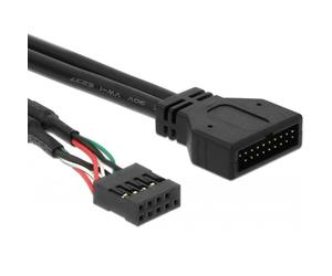 Delock Cable USB 2.0 pin header female to USB 3.0 pin header male