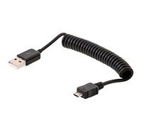 DELOCK CABLE USB A - MICRO USB M/M 0.20M-0.60M EN ESPIRAL NEGRO