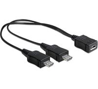 DELOCK CABLE USB MICRO-B HEMBRA 2 X USB MICRO-B MACHO 20,5 CM