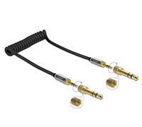 DELOCK Cavo a spirale 3,5 mm 3 pin maschio a jack con adattatore a vite 1 m