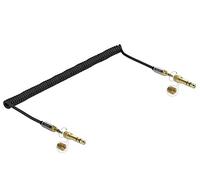DELOCK - Cavo a spirale da 3,5 mm, 3 pin maschio a jack con adattatore a vite, 3 m
