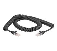 Delock Cavo a spirale RJ45 maschio-maschio Cat.5e da 2 m nero 2 m 87993