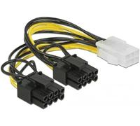 DELOCK Cavo di alimentazione a 6 pin PCIe -> 2 x 8 pin PCIe Bu/St 0,15 m