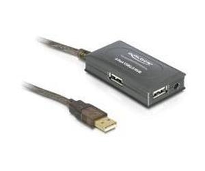 DeLOCK Cavo di Prolunga USB 2.0 da 10 m attivo con 4 porte Hub (Delock USB 2.0 Extension Cable 10 m ac) NEW