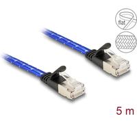 Delock Cavo di rete a nastro piatto RJ45 con guaina intrecciata Cat.6A U/FTP 5 m blu