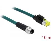 Delock - Cavo di rete - M12 (4 -pin) (M) a RJ -45 (M) - 10,0m - 6,4 mm - SF/UTP - alogeno -este - Blu d'acqua (87843) NEW