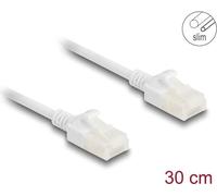 Delock Cavo di rete RJ45 Cat.6A da collegare U/UTP Slim 0,3 m bianco