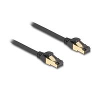 DeLOCK Cavo di rete RJ45 Cat.6A maschio-maschio S/FTP nero da 15 m con cavo grezzo Cat.7 adatto per uso industriale ed esterno