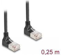 Delock Cavo di rete RJ45 Cat.6A S/FTP Slim 90Ã‚Â° verso il basso/angolato verso il basso 0,25 m NEW
