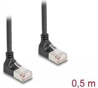 Delock Cavo di rete RJ45 Cat.6A S/FTP Slim 90Ã‚Â° verso il basso/angolato verso il basso 0,5 m NEW