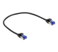 Delock Cavo di rete RJ45 Cat.6A S/FTP sottile da 0,25 m nero 0,25 m 80225