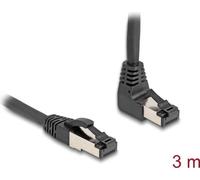 Delock Cavo di rete RJ45 Cat.8.1 S/FTP angolato a 90° nella parte superiore / dritto 3 m nero