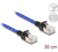 Delock Cavo di rete RJ45 con guaina intrecciata Cat.6A U/FTP Slim 0,3 m blu