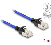 Delock Cavo di rete RJ45 con guaina intrecciata Cat.6A U/FTP Slim 1 m blu