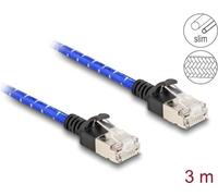 Delock Cavo di rete RJ45 con guaina intrecciata Cat.6A U/FTP Slim 3 m blu