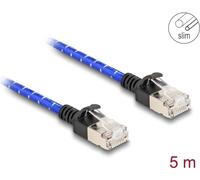 Delock Cavo di rete RJ45 con guaina intrecciata Cat.6A U/FTP Slim 5 m blu