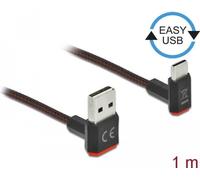 Delock Cavo EASY-USB 2.0 da tipo A maschio a USB tipo C maschio angolato superiore/inferiore 1 m nero NEW