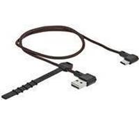 Delock Cavo EASY-USB 2.0 tipo A maschio a USB tipo C maschio angolato sinistra/destra 0,5 m nero NEW