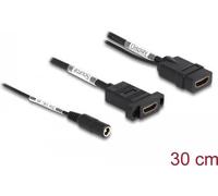 Delock Cavo HDMI 4K 60 Hz con alimentazione CC 2,1 x 5,5 mm 0,30 m per installazione NEW