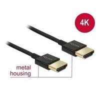Delock Cavo HDMI ad alta velocit con Ethernet - HDMI-A maschio HDMI-A maschio 3D 4K 025 m Sottile di alta qualit NEW