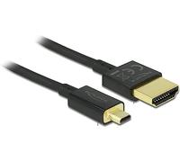 DeLOCK cavo HDMI High Speed con Ethernet - HDMI a maschio a > HDMI Micro D maschio 3d 4 K 0,25 m Slim High Quality