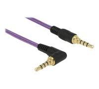 DELOCK - Cavo jack da 3,5 mm a 4 pin maschio > maschio ad angolo 1 m, colore: Viola