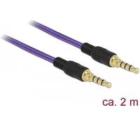 Delock Cavo jack da 35 mm 4 pin maschio maschio 2 m viola NEW