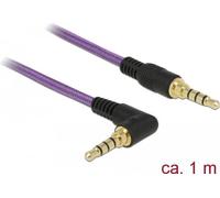 Delock Cavo jack da 35 mm 4 pin maschio maschio angolato 1 m viola NEW