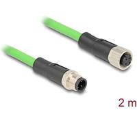 Delock Cavo M12 con codifica D da 4 pin maschio a femmina PUR (TPU) 2 m NEW