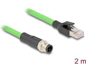 Delock Cavo M12 da spina a 4 pin con codifica D a spina RJ45 PUR (TPU) 2 m NEW